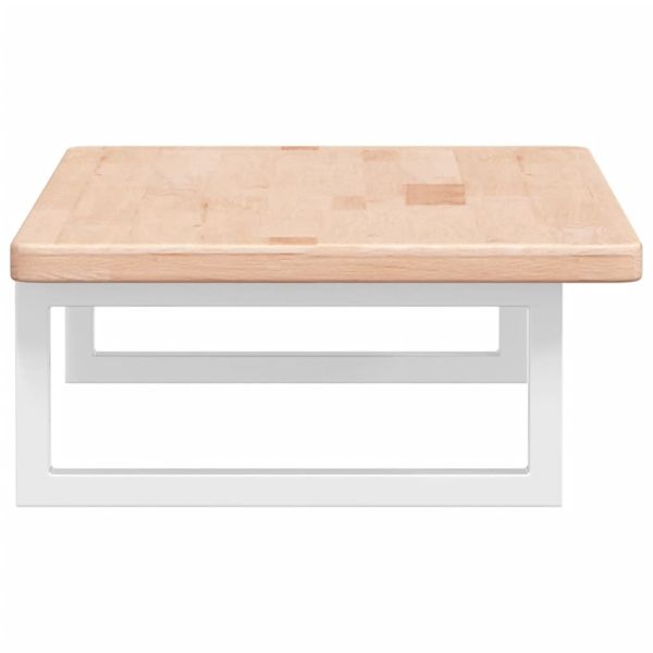 Стенен рафт за мивка, стомана и масивно дърво дъб