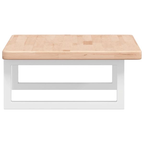 Стенен рафт за мивка, стомана и масивно дърво дъб