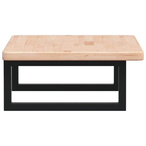 Стенен рафт за мивка, стомана и масивно дърво дъб