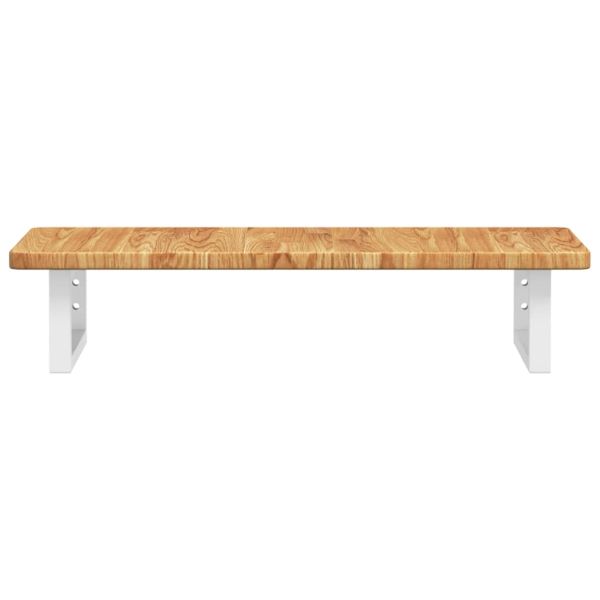 Стенен рафт за мивка, стомана и масивно дърво дъб