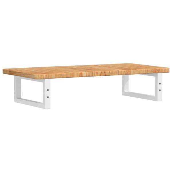 Стенен рафт за мивка, стомана и масивно дърво дъб