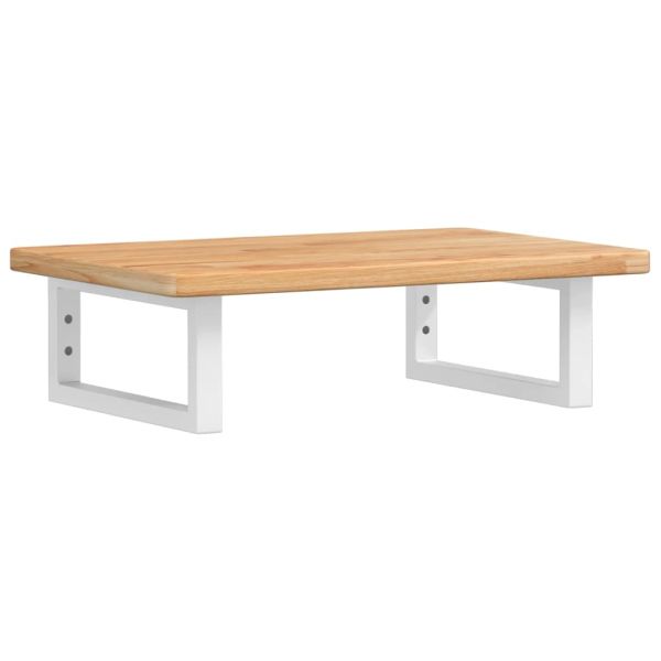 Стенен рафт за мивка, стомана и масивно дърво дъб