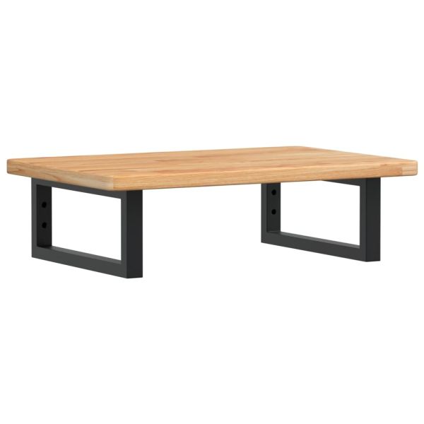 Стенен рафт за мивка, стомана и масивно дърво дъб