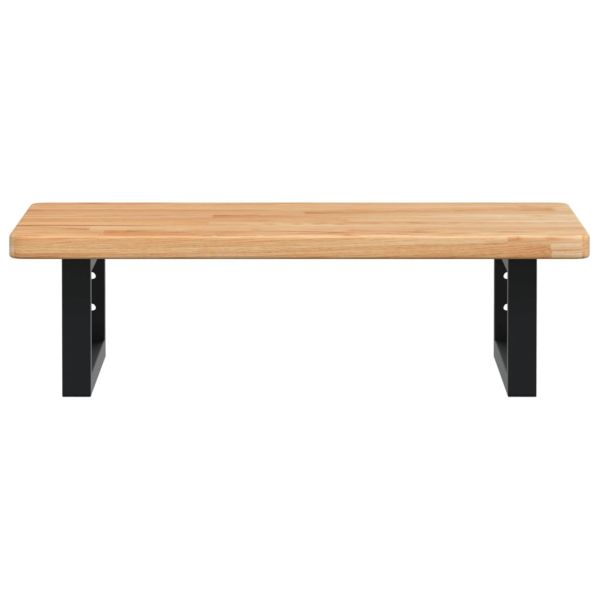 Стенен рафт за мивка, стомана и масивно дърво дъб