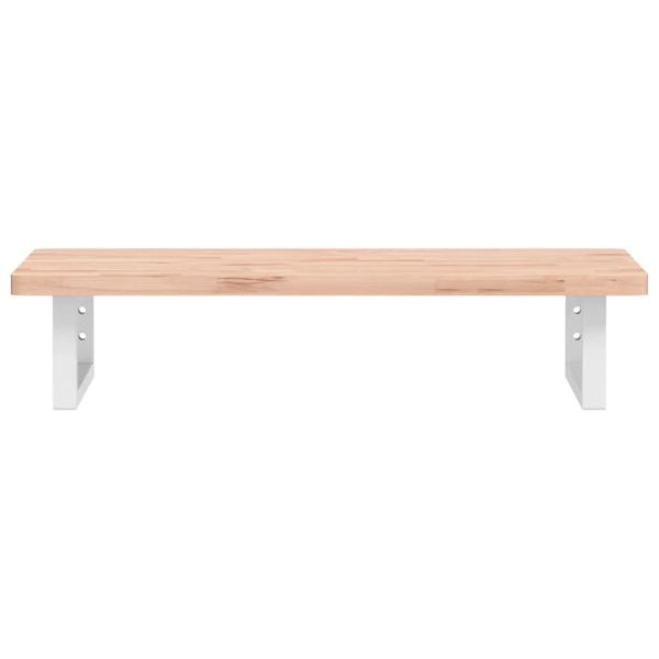 Стенен рафт за мивка, стомана и масивно дърво бук