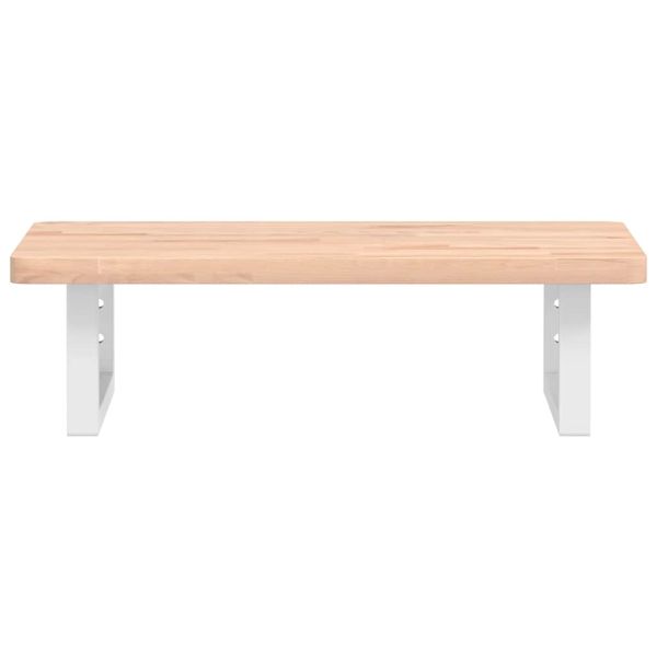 Стенен рафт за мивка, стомана и масивно дърво бук