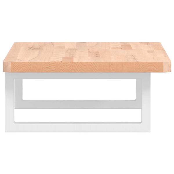 Стенен рафт за мивка, стомана и масивно дърво бук