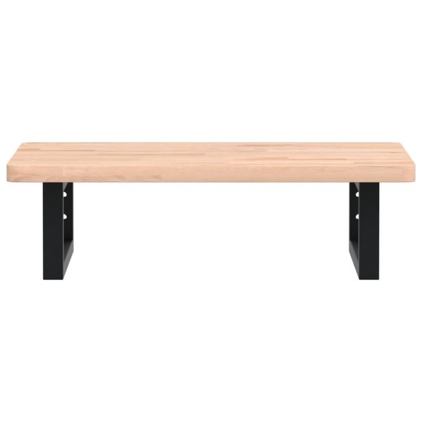 Стенен рафт за мивка, стомана и масивно дърво бук