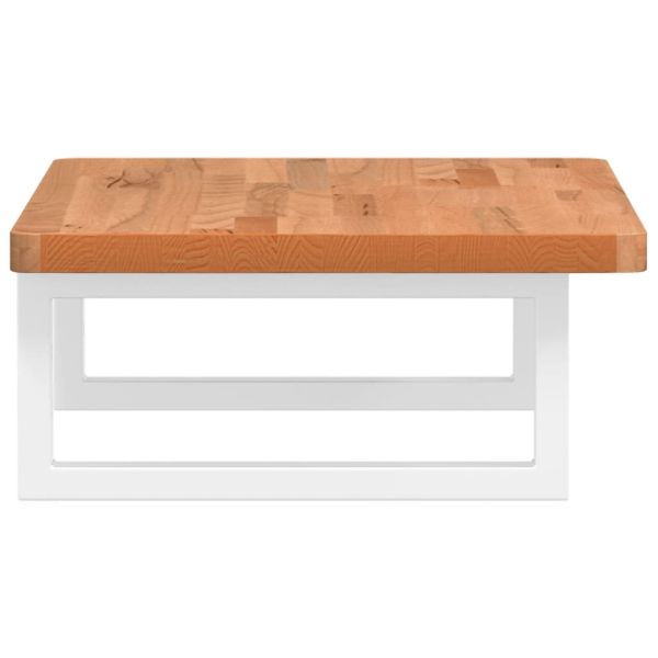 Стенен рафт за мивка, стомана и масивно дърво бук