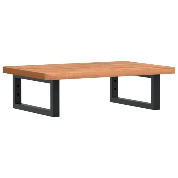 Стенен рафт за мивка, стомана и масивно дърво бук