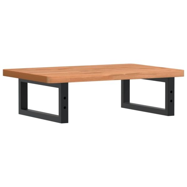 Стенен рафт за мивка, стомана и масивно дърво бук