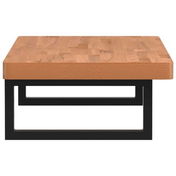 Стенен рафт за мивка, стомана и масивно дърво бук