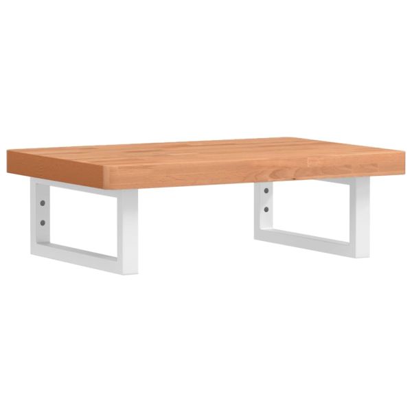 Стенен рафт за мивка, стомана и масивно дърво бук