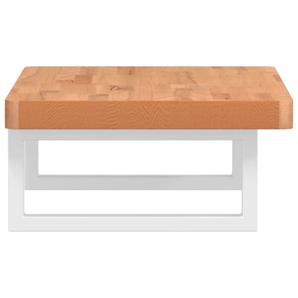 Стенен рафт за мивка, стомана и масивно дърво бук