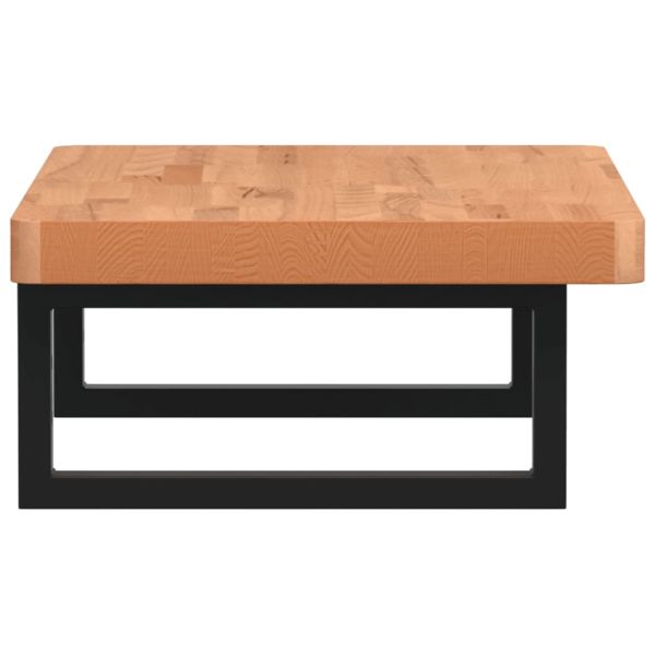 Стенен рафт за мивка, стомана и масивно дърво бук