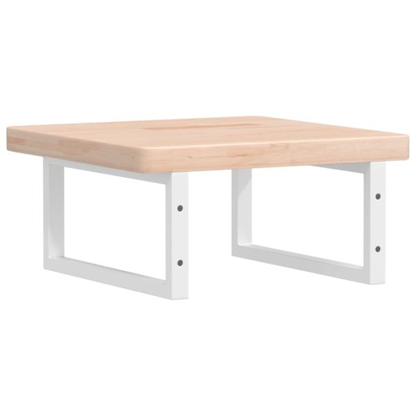 Стенен рафт за мивка, стомана и масивно дърво дъб