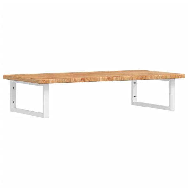 Стенен рафт за мивка, стомана и масивно дърво дъб