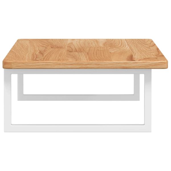 Стенен рафт за мивка, стомана и масивно дърво дъб