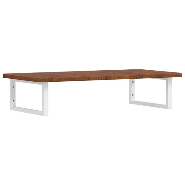 Стенен рафт за мивка, стомана и масивно дърво дъб