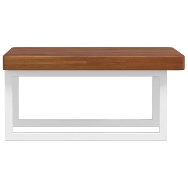 Стенен рафт за мивка, стомана и масивно дърво дъб