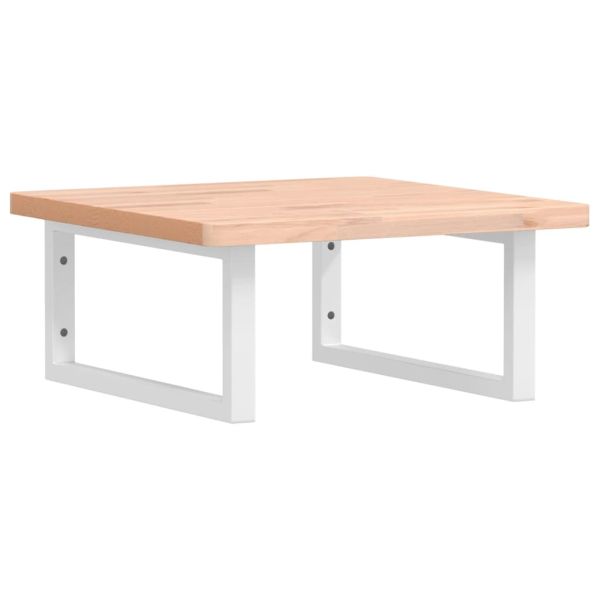 Стенен рафт за мивка, стомана и масивно дърво бук