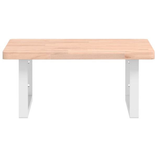 Стенен рафт за мивка, стомана и масивно дърво бук