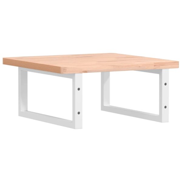 Стенен рафт за мивка, стомана и масивно дърво бук