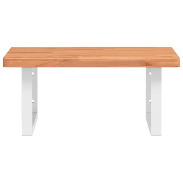 Стенен рафт за мивка, стомана и масивно дърво бук