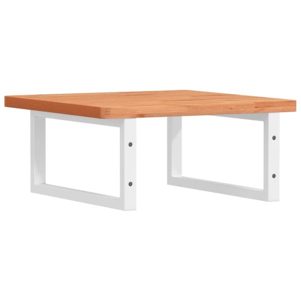 Стенен рафт за мивка, стомана и масивно дърво бук