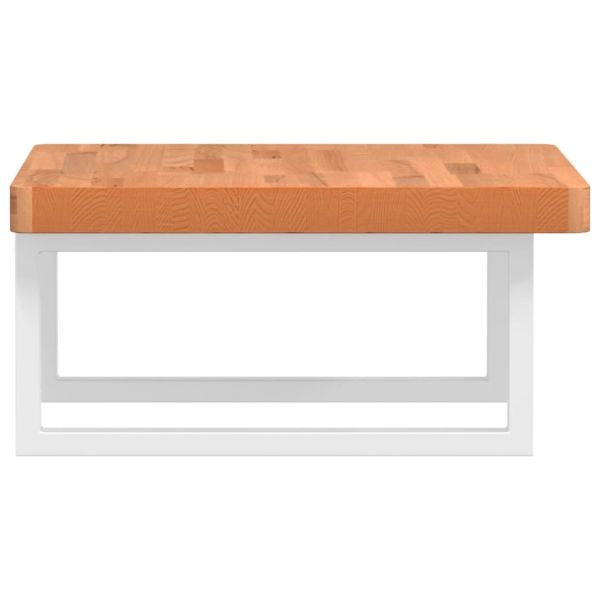 Стенен рафт за мивка, стомана и масивно дърво бук