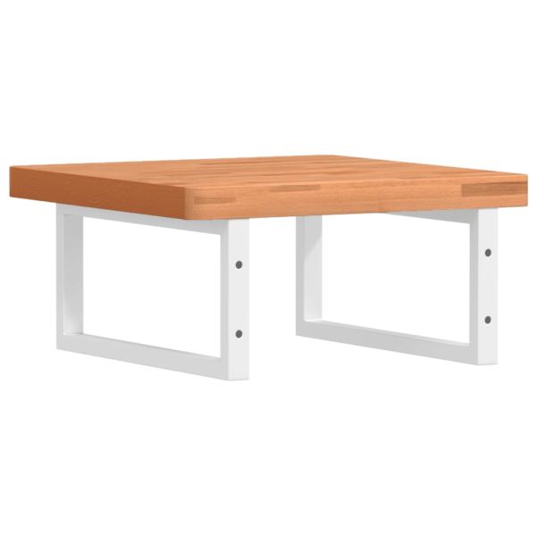 Стенен рафт за мивка, стомана и масивно дърво бук