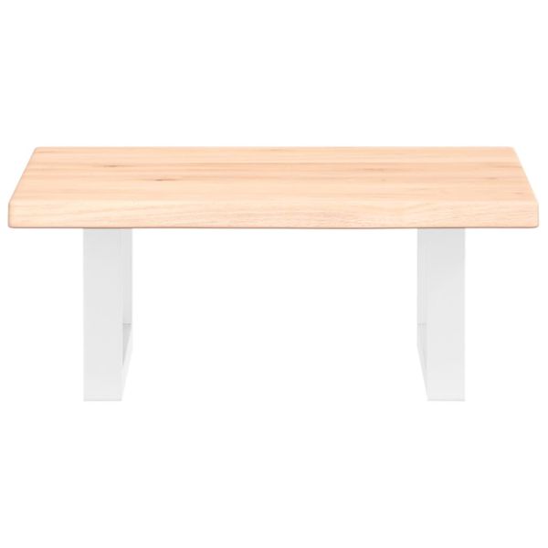 Стенен рафт за мивка, стомана и масивно дърво дъб