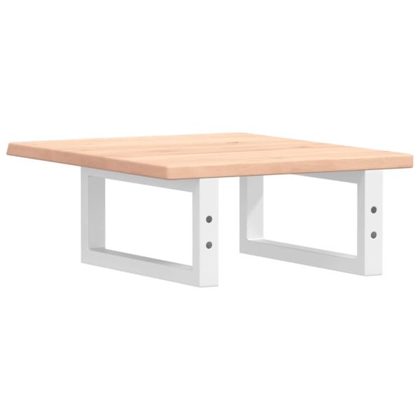 Стенен рафт за мивка, стомана и масивно дърво дъб