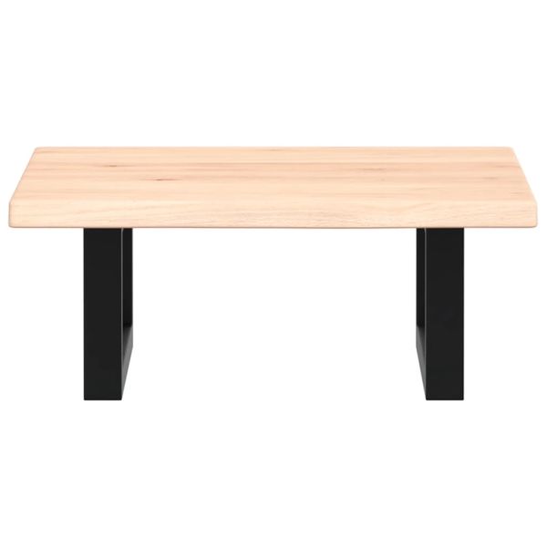 Стенен рафт за мивка, стомана и масивно дърво дъб