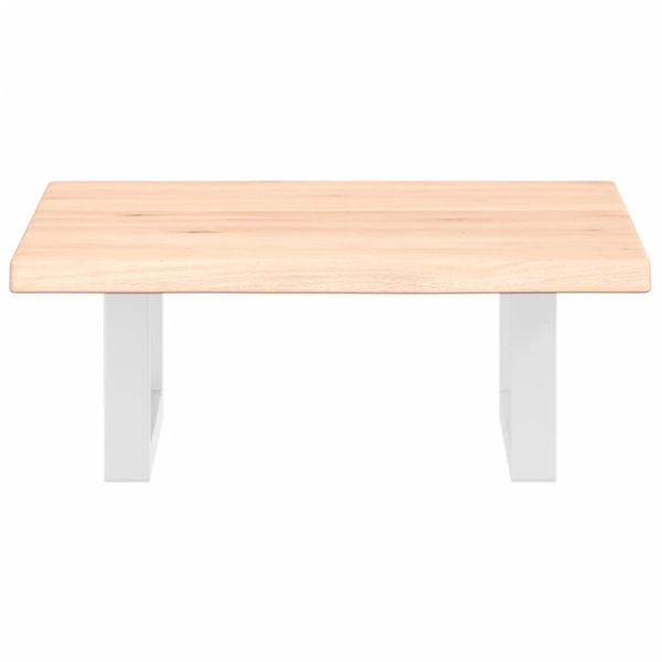 Стенен рафт за мивка, стомана и масивно дърво дъб