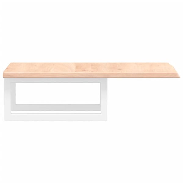 Стенен рафт за мивка, стомана и масивно дърво дъб