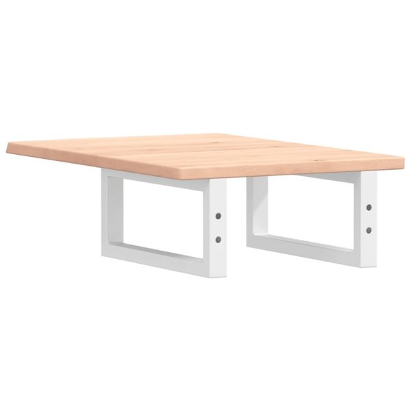 Стенен рафт за мивка, стомана и масивно дърво дъб