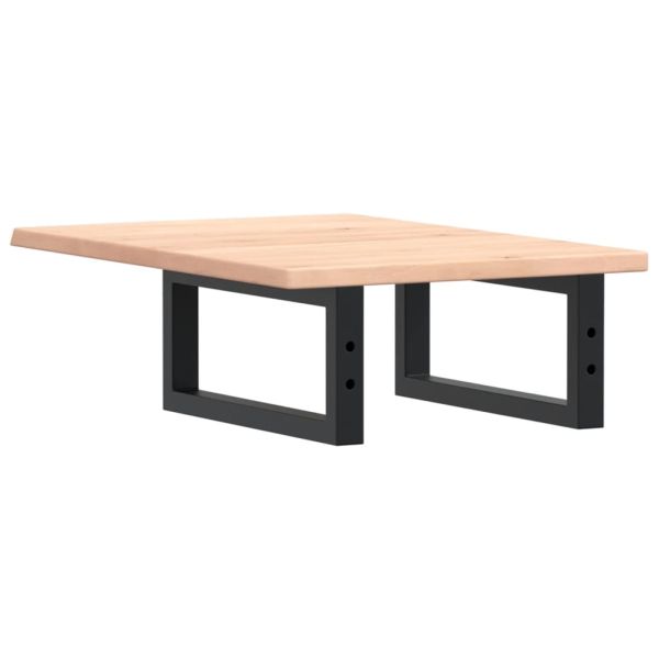 Стенен рафт за мивка, стомана и масивно дърво дъб