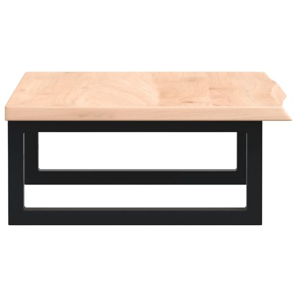 Стенен рафт за мивка, стомана и масивно дърво дъб