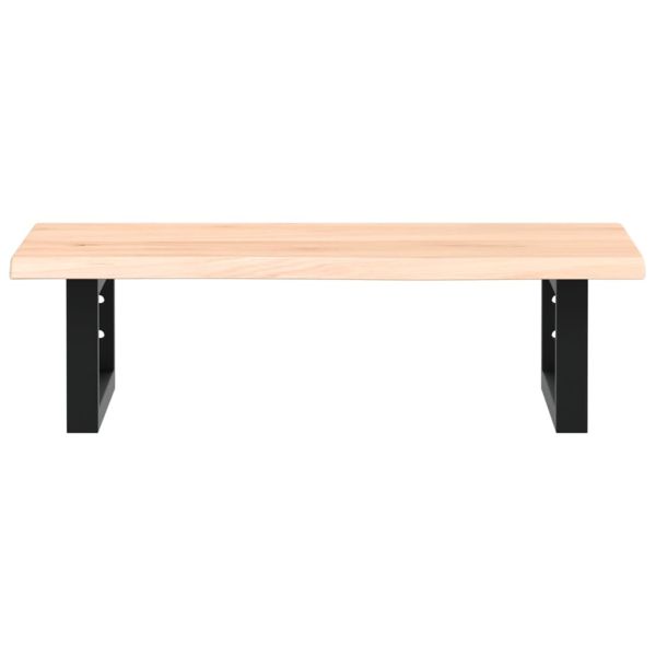 Стенен рафт за мивка, стомана и масивно дърво дъб