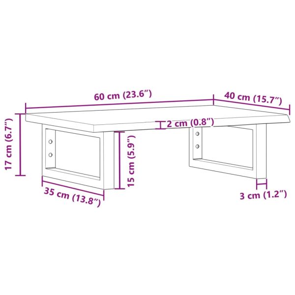 Стенен рафт за мивка, стомана и масивно дърво дъб