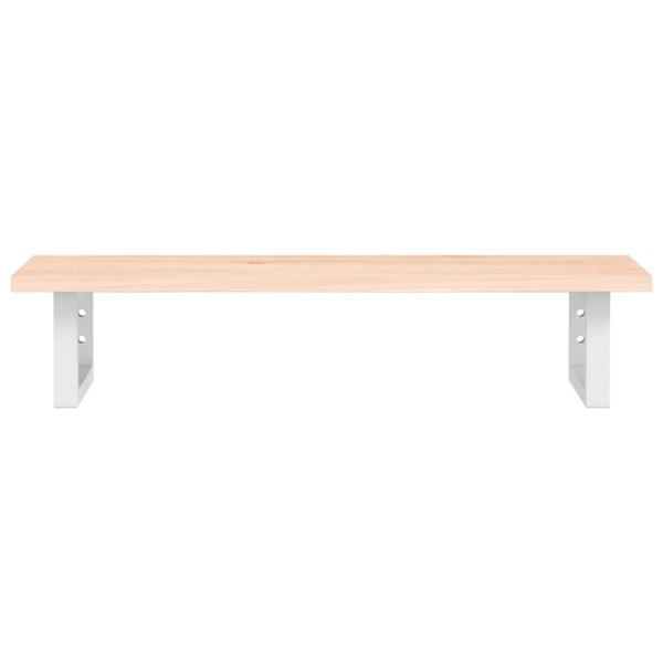 Стенен рафт за мивка, стомана и масивно дърво дъб