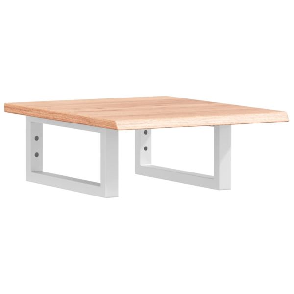 Стенен рафт за мивка, стомана и масивно дърво дъб