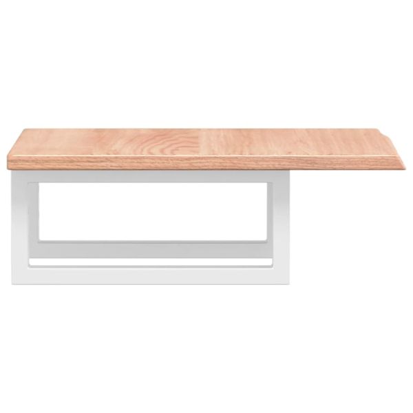 Стенен рафт за мивка, стомана и масивно дърво дъб