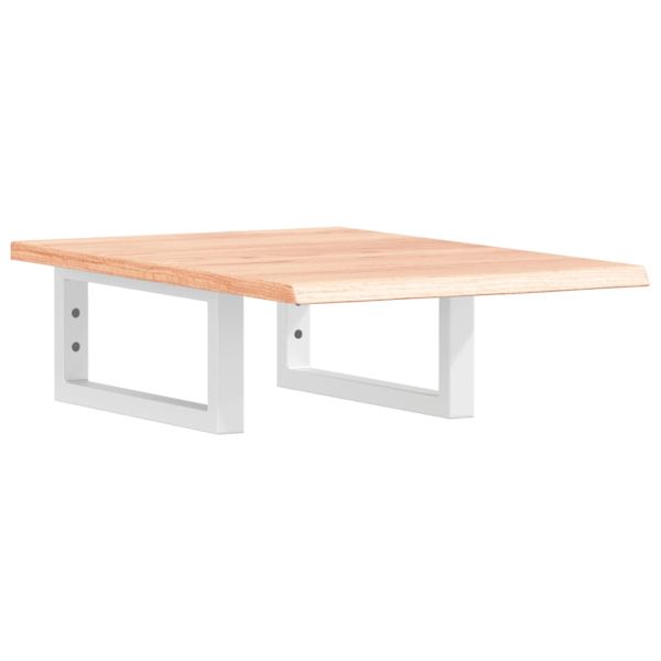 Стенен рафт за мивка, стомана и масивно дърво дъб