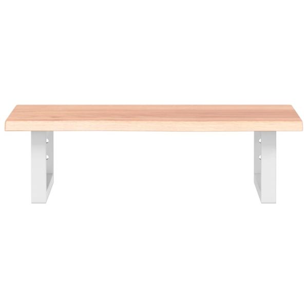 Стенен рафт за мивка, стомана и масивно дърво дъб