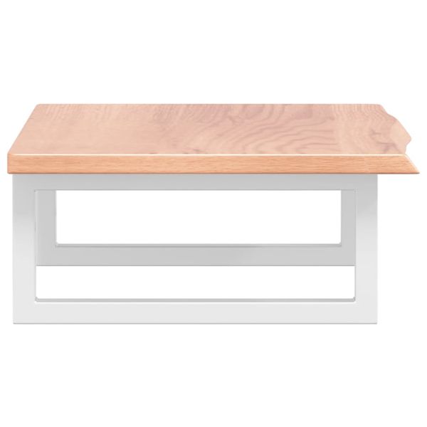 Стенен рафт за мивка, стомана и масивно дърво дъб