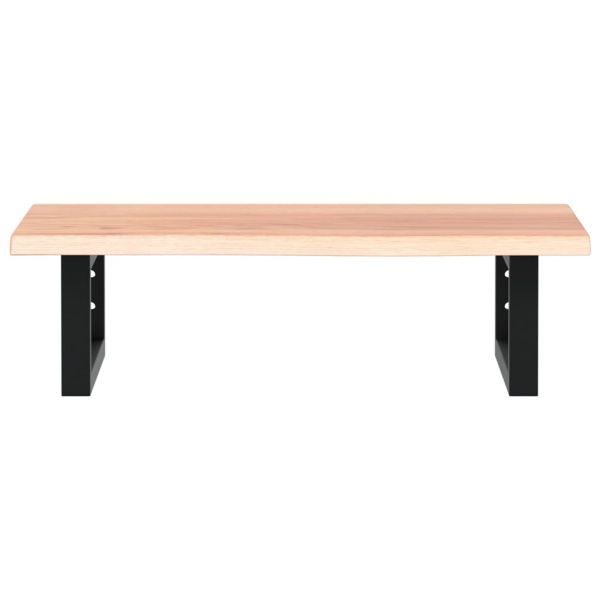 Стенен рафт за мивка, стомана и масивно дърво дъб