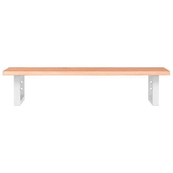 Стенен рафт за мивка, стомана и масивно дърво дъб