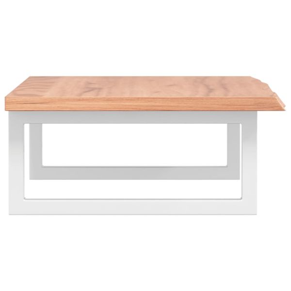 Стенен рафт за мивка, стомана и масивно дърво дъб